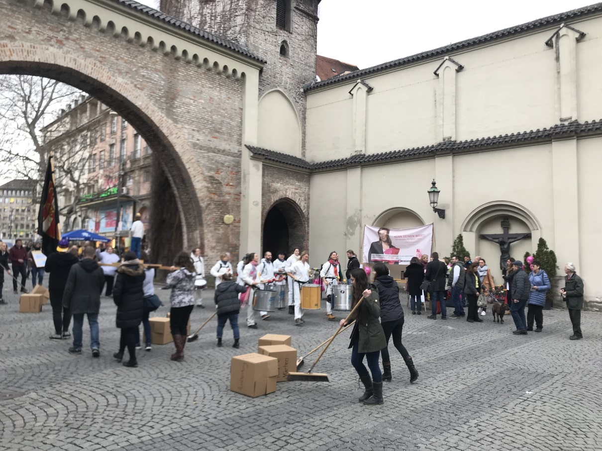 CAJ-Aufmarsch am KAB-Infostand in München 20.02.2020