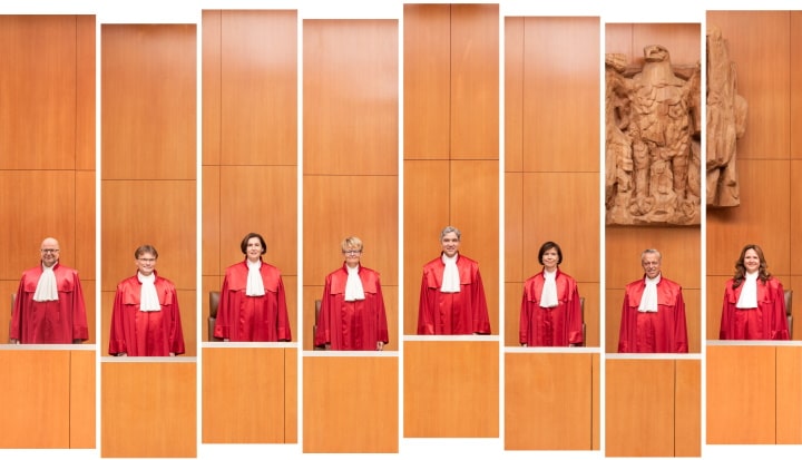 Erster Senat des Bundesverfassungsgerichts. Foto: © Bundesverfassungsgericht │ lorenz.fotodesign, Karlsruhe