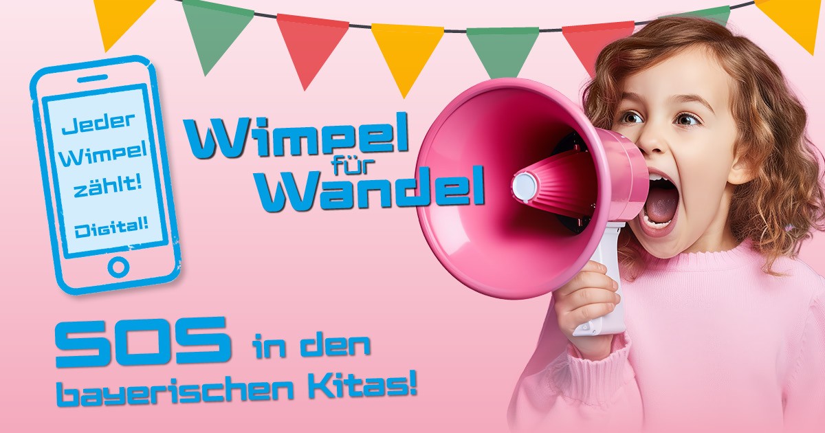Motiv Wimpel f&uuml;r Wandel mit Logos der unterst&uuml;tzenden Organisationen