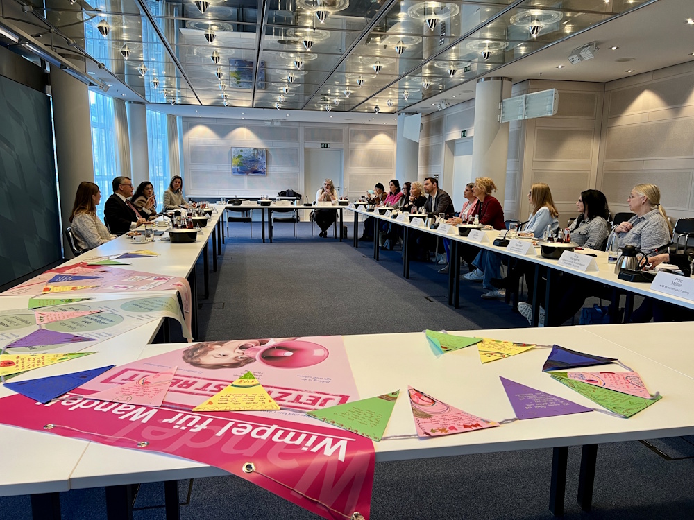 &Uuml;bergabe Wimpel f&uuml;r Wandel - Besprechung